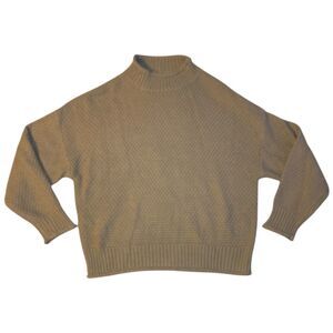 Zesica Waffle Knit Roll Neck Sweater Womens XL Pullover Cozy Light Brown